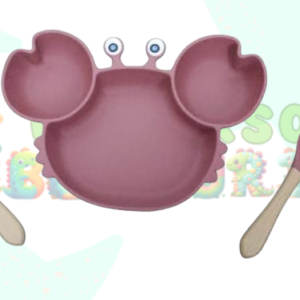 PLATO CANGREJO CON CUBIERTOS EN SILICONA